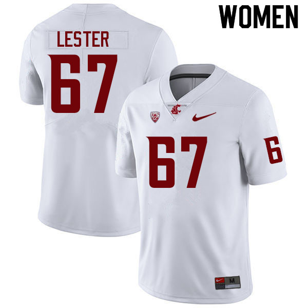 Women #67 Jonny Lester Washington State Cougars College Football Jerseys Sale-White